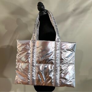 Bath & Body Works Shiny Silver Tote Bag